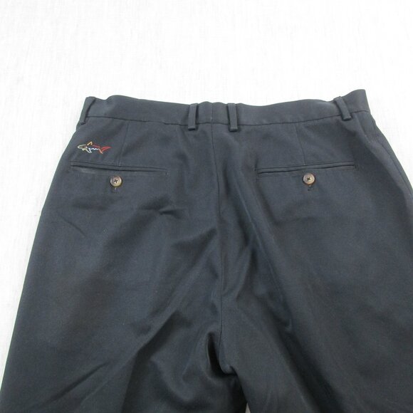 Greg Norman Golf Chino Pants Mens 34x30 Black Pleated Performance Straight Leg - Picture 3 of 8